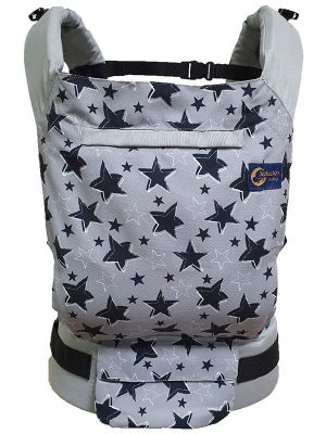 Gri Yıldız Cepli Ergonomik Kanguru