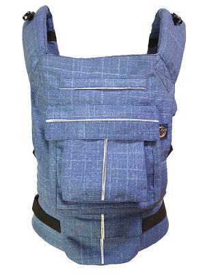 Mavi Kırçıllı Üç Cepli Ergonomik Kanguru